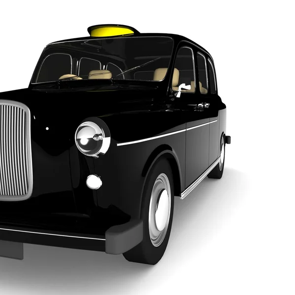 Black cab with taxi symbol — Stock Photo, Image