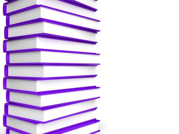 Stapel paarse boeken — Stockfoto