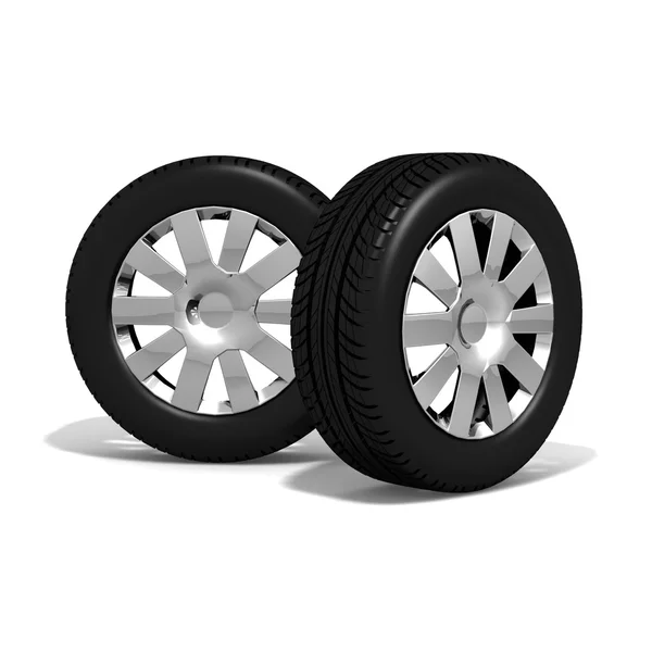 Car wheels isolated — Stock Photo, Image