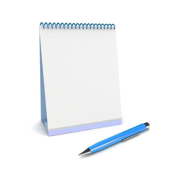 3d calendário em branco e caneta — Fotografia de Stock
