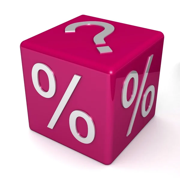Cubo com sinais percentuais — Fotografia de Stock