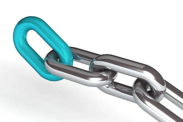 Iron Chain with one broken link — Stock Photo, Image