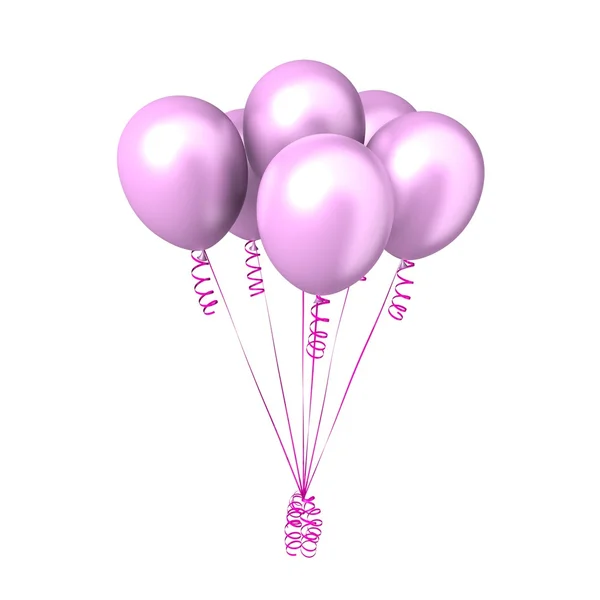 Kolor, latające balony na białym tle — Zdjęcie stockowe