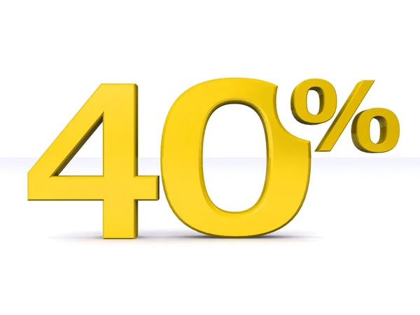 Żółty symbol 40 procent zniżki — Zdjęcie stockowe