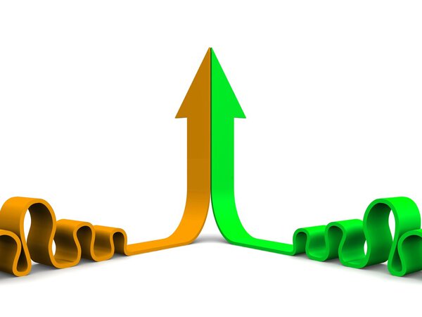 Bright 3d arrows in merging