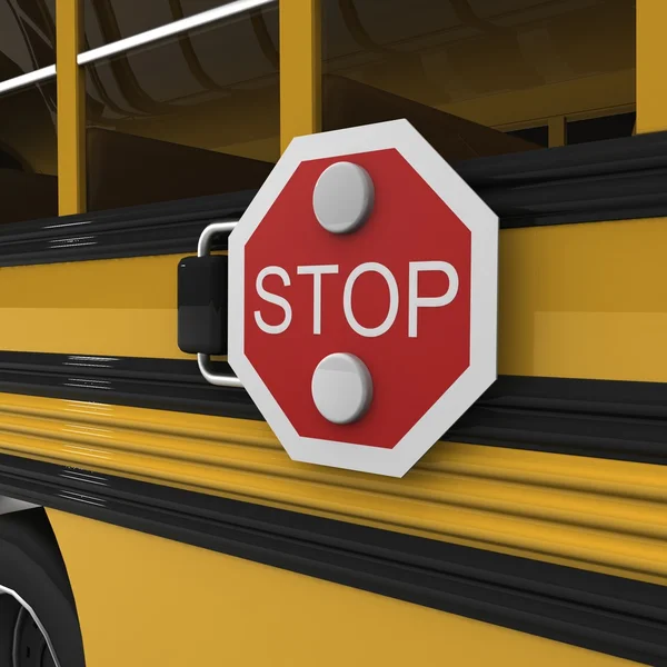 Stop sign on bus — Stock Photo, Image