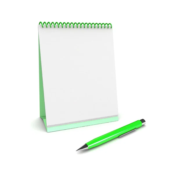 3d Blank calendar and pen — Stock Photo, Image