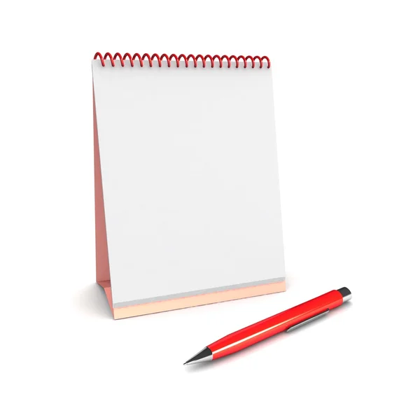 3d Blank calendar and pen — Stock Photo, Image