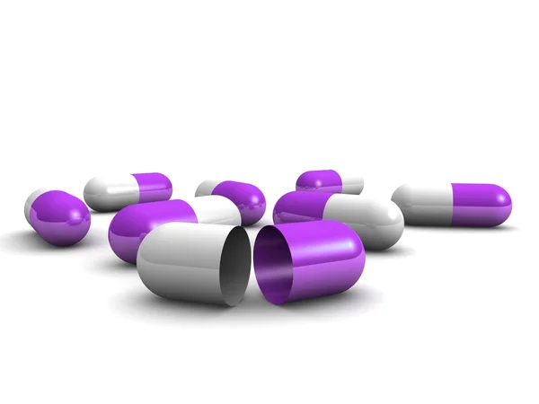 Pillole capsula 3D — Foto Stock