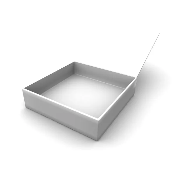 Ανοικτό κουτί λευκό κενό — Φωτογραφία Αρχείου