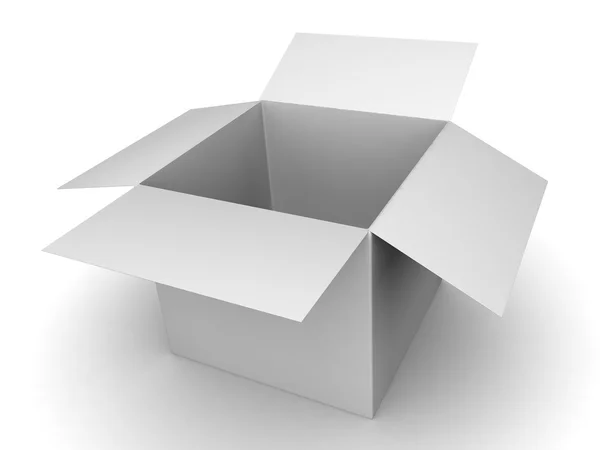 Open white blank box — Stock Photo, Image