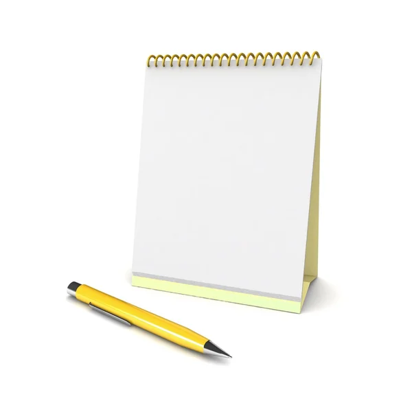 3d Blank calendar and pen — Stock Photo, Image