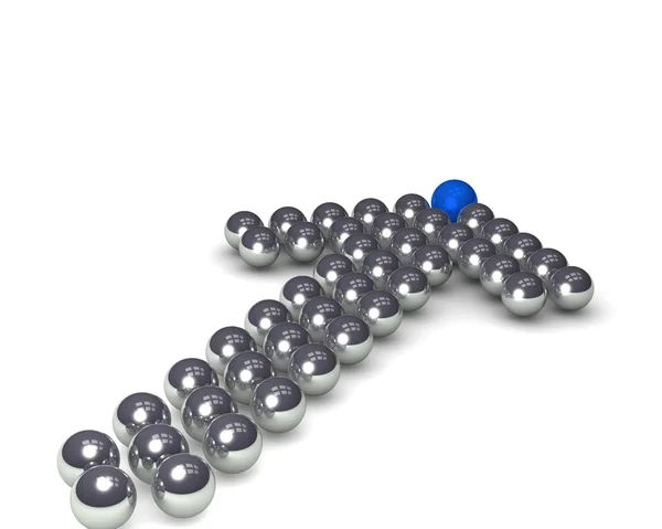 Arrow made of silver balls — Stock Photo, Image