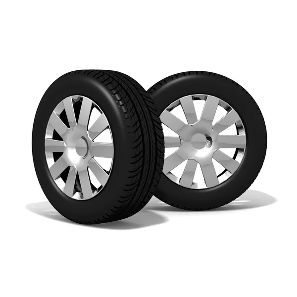 Car wheels isolated — Stock Photo, Image