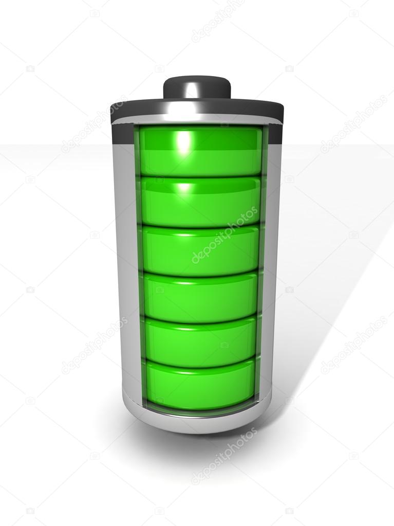 3D symbol of charged battery