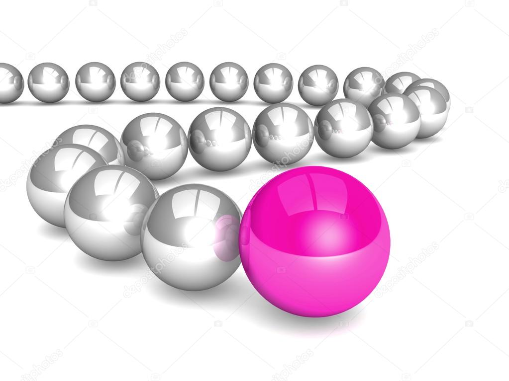 Illustration of Leadership made of balls