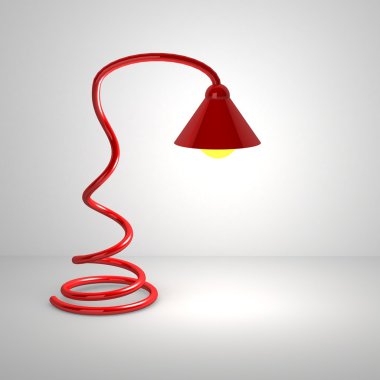 illüstrasyon izole kırmızı masa lambası
