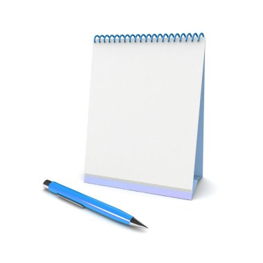 3D boş takvim ve kalem