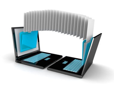 notebooks and folders with documents isolated clipart