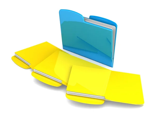 Colored folders with documents — Stock Photo, Image