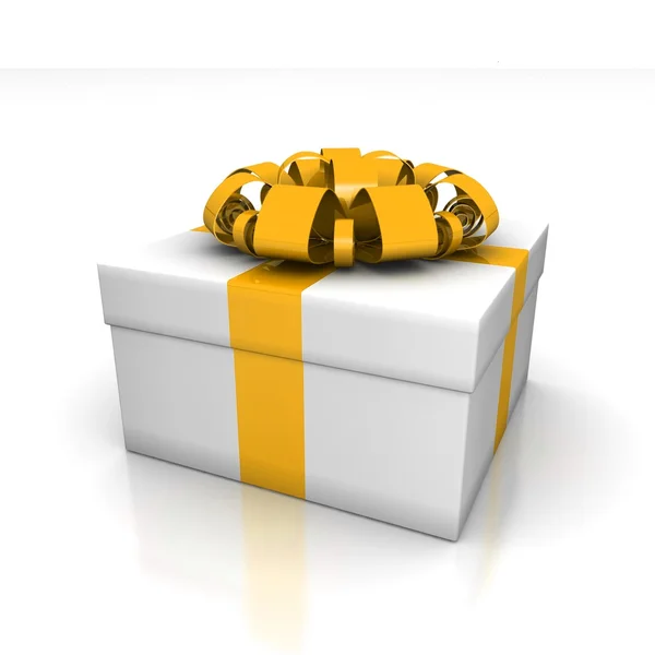 Gift box, with a ribbon — Stock Photo, Image