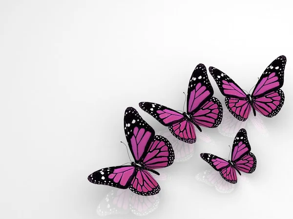 Grupo de hermosas mariposas 3d — Foto de Stock