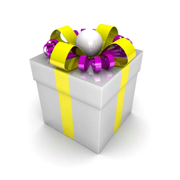 Gift box, with a ribbon — Stock Photo, Image