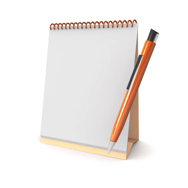 3d Blank calendar and pen — Stock Photo, Image