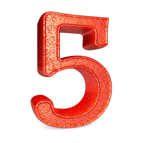 Shiny red number five — Stock Photo, Image