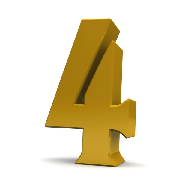 Shiny gold number four — Stock Photo, Image