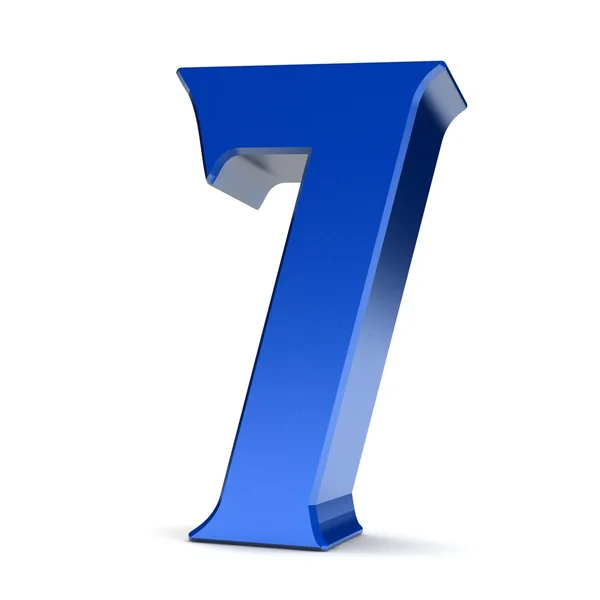 Shiny blue number seven — Stock Photo, Image