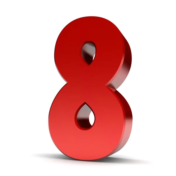 Shiny red number eight — Stock Photo, Image