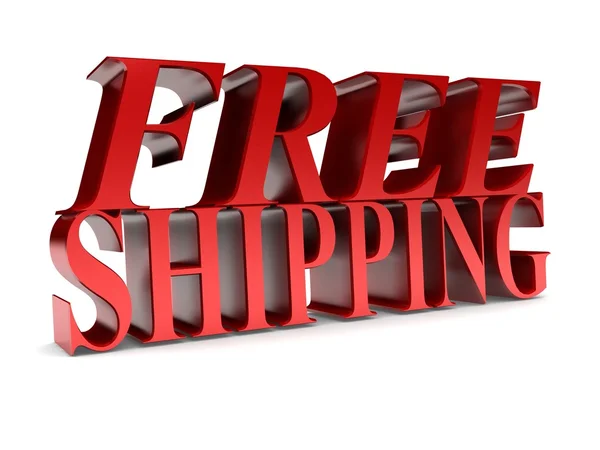 Tekst 3D Free Shipping — Zdjęcie stockowe