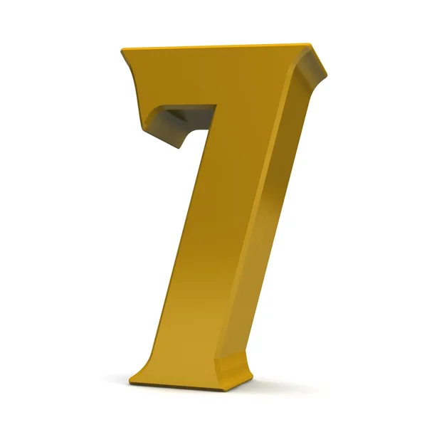 Shiny gold number seven — Stock Photo, Image