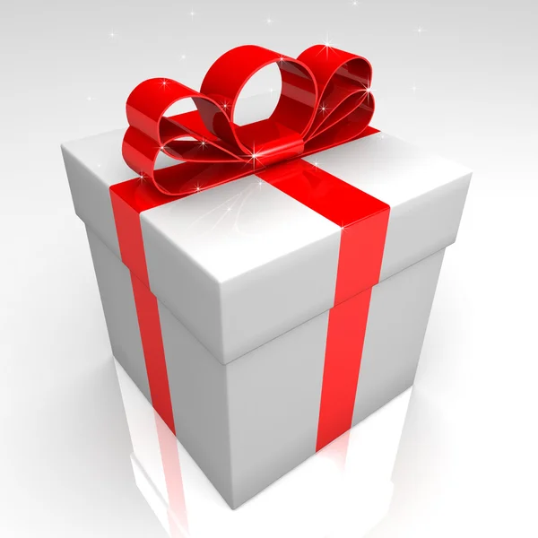 Gift box with ribbon — Stock Photo, Image