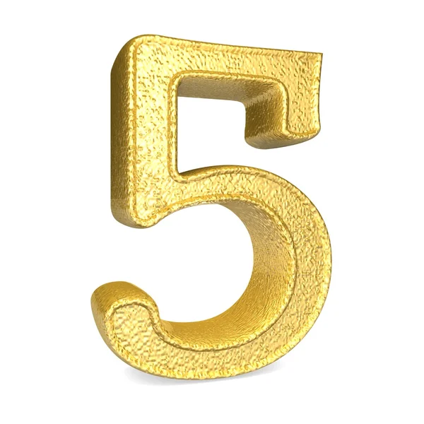 Shiny gold number five — Stock Photo, Image