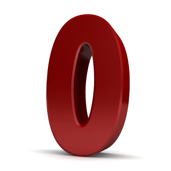 Shiny red number zero — Stock Photo, Image