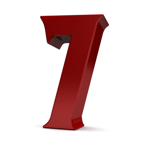 Shiny red number seven — Stock Photo, Image