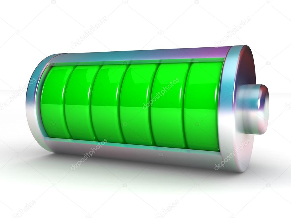 3D symbol Battery isolated