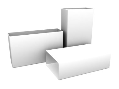 beyaz boş açık kutuları