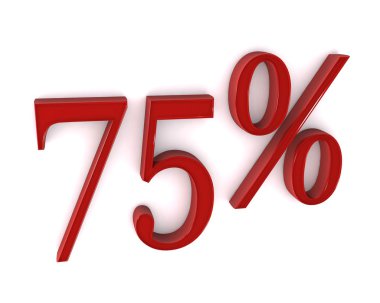 yüzde yetmiş beş işareti