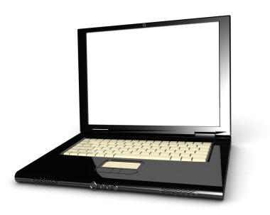 beyaz zemin üzerinde 3D dizüstü