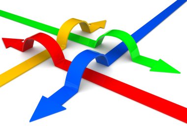 Farklı yönlerdeki oklar