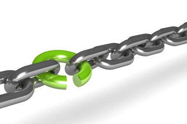 Bağlantı kopmak üzere olan Demir zinciri