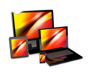 Tablet, bilgisayar ve cep telefonu şablonu