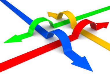 Farklı yönlerdeki oklar