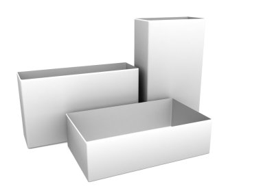 beyaz boş açık kutuları