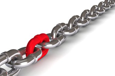 single chain link isolated on white clipart