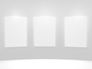 3D render boş reklam panoları