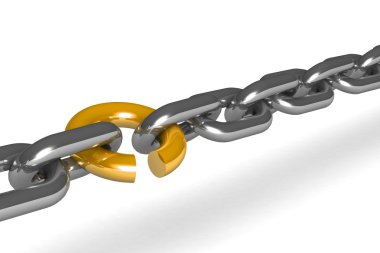 Bağlantı kopmak üzere olan Demir zinciri